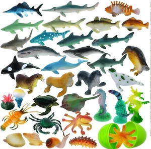 Ocean Sea Creatures/ Animals Toy Figures, 36 Pcs Mini Assorted under the Sea Lif - Picture 1 of 9