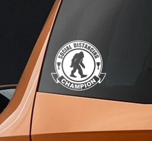 BERRYZILLA Bigfoot Social Distancing Champion Decal Sasquatch Car Vinyl Sticker - Picture 1 of 3