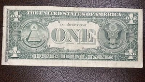 1977 One Dollar Bill ERROR $1 OFFSET PRINTING Federal Reserve Note #53627 - Picture 1 of 2