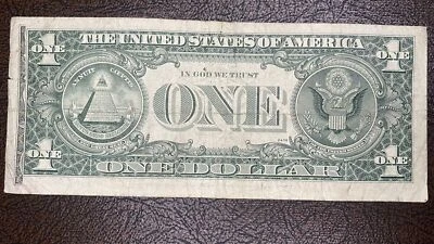 1977 One Dollar Bill ERROR $1 OFFSET PRINTING Federal Reserve Note #53627 - Image 1 of 2
