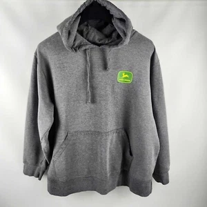 John Deere Hoodie Mens XXL Gray L/S Pullover Sweatshirt Logo - Picture 1 of 8