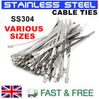STAINLESS STEEL METAL CABLE TIES ZIP WRAP EXHAUST HEAT STRAPS INDUCTION PIPE UK