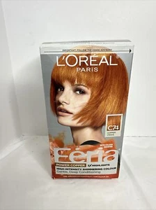 L'Oreal Paris Feria Shimmering Hair Color Dye Gel C74 Intense Copper Crave - Picture 1 of 6