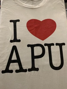 The Simpsons “I Love Apu” T Shirt White Medium Fox TV Series Indian Character - Picture 1 of 4