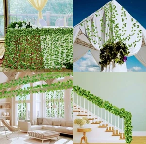 12 Pcs Fake Ivy Vine Leaf Plants Hanging Garland Plants Home Decoration Gift - Picture 1 of 7