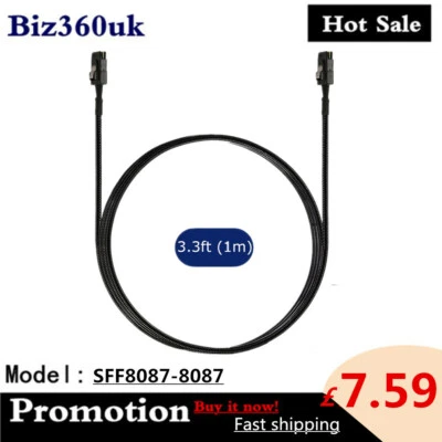 1M Mini SAS 36P SFF-8087 to Mini SAS 36P TOP Hard Drive Adapter Data Cable - Image 1 of 4