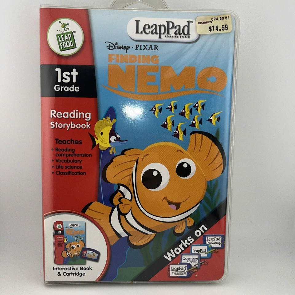 Leap Frog Leap Pad Disney Finding Nemo Book & Cartridge 1st Grade NEW Sealed - Image 1 of 1
