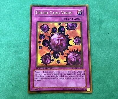 Yu-Gi-Oh! Crush Card Virus GLD1-EN038 Gold Rare Limited Edition - Image 1 of 4