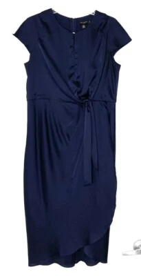 (Personalizado) Vestido TED BAKER Londres Azul Marino Ojo de Cerradura Manga Corbata Cintura 4 = 10 EE. UU. Foto 1 de 4