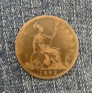1892 Victoria Bun Head Penny - Bild 1 von 2