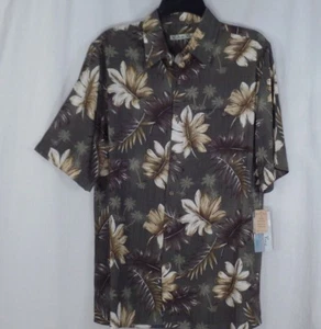 Small Shirt BATIK BAY Mens Hawaiian Fig Button Front Short Sleeve NEW - Picture 1 of 3