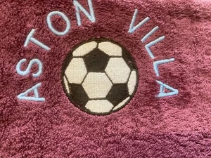 Aston Villa Personalised Football Towels - Embroidered Team & Individual Names - Picture 1 of 2