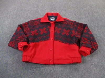 Vintage Woolrich Jacket Women L 80s Snowflake Wool Barn Coat Work Outdoor Heavy - Image 1 of 4