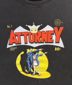 Turnabout Comics - Attorney T Shirt - Retro - Black - Men's Adult Large RARE! - Picture 1 of 2