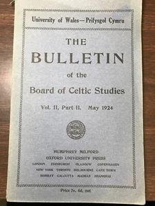 The Bulletin Of the Board of Celtic Studies University of Wales - May 1924 - Picture 1 of 2
