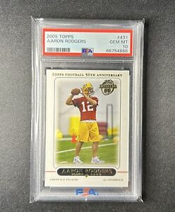 2005 Topps 50th Anniversary Aaron Rodgers Rookie RC PSA 10 GEM MT Packers - Jets
