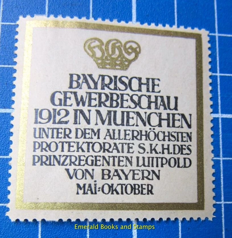 Cinderella/Poster Stamp - Bavaria 1912 MÜNCHEN Bayrische Gewerbeschau a04 - Image 1 of 1