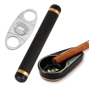 Galiner Humidor de Viaje Estuche de Tubo de Puros Soporte de Puros de Cerámica Cenicero y Cortador - Imagen 1 de 12