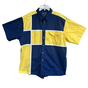 Vintage Wrangler Western Hemd Kurzarm Button Down Colorblock XL 90er *DEFEKT* - Bild 1 von 11