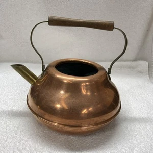 Vtg. 1950s-1960s Copper Spartan Tea Kettle,Pot w/ Wooden Handle - No Lid/ C15 - Picture 1 of 6