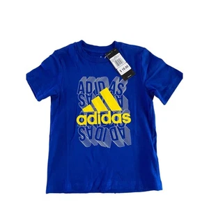Adida's boys T-shirt sz4, blue and yellow, NWT - Picture 1 of 4
