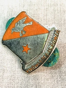 Vtg US Army Sam Houston State College SHSC ROTC Silver Tone Lapel Pin - Picture 1 of 4