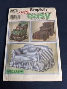 EASY SLIPCOVERS Couch Chair Ottoman 4 Styles Simplicity 8978 Sewing Pattern A - Picture 1 of 5