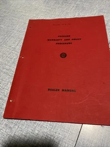 Packard Warranty And Policy Procedure Dealer Manual 1946 - Picture 1 of 5
