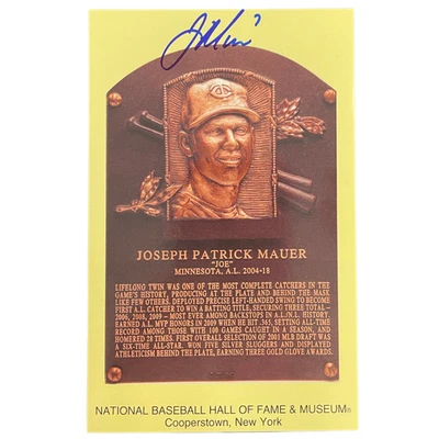 Joe Mauer Autographed Hall of Fame Postcard Signed Beckett Minnesota Twins - Image 1 of 4