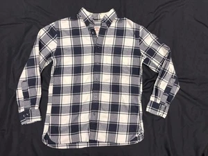 NWT Brooks Brothers Mens Small Black/White Plaid Flannel Button Down Shirt - Picture 1 of 5