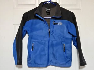 North Face Jacke mit durchgehendem Reißverschluss Jungen Größe Small S/P 7-8 blau schwarz Mantel - Bild 1 von 4