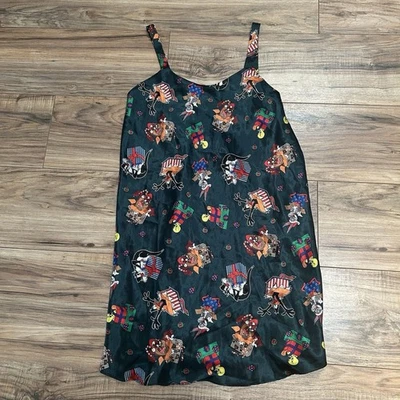 Vestido de noche vintage de Navidad Looney Tunes para mujer pijama satinado mediano años 90’s Foto 1 de 4