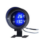 Digital Water Temp Gauge Voltage Meter Sensor Blue LED Display 12V/24V 16mm