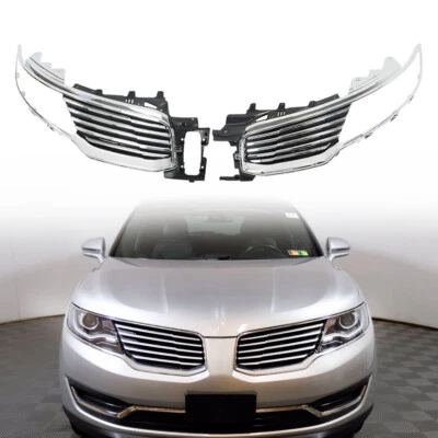 For 2016-2018 Lincoln MKX Front Upper Grille Grill Assembly Chrome Pair LH+RH Foto 1 de 4
