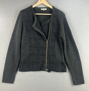 Maryline Damen Strickjacke Pullover Large Grau Langarm Wollmischung Minimalistisch - Bild 1 von 11