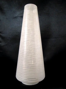 VERRE de LAMPE CONIQUE teinté blanc striée 19cm Lustre Applique Tulipe style 50' - Picture 1 of 2