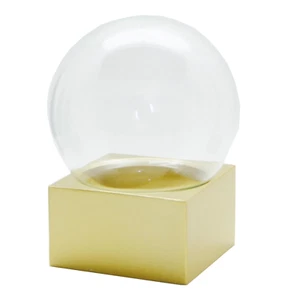 100mm Bastelset Polyresin Sockel gold eckig mit DIY-Schneekugel - Bild 1 von 11