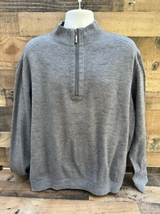 Tommy Bahama Sweater Adult Extra Large 2XL Gray Blue Reversible Mens 1/4 Zip - Picture 1 of 6