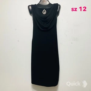 sz 12 - New Onyx Nite Sleeveless Rhinestone Keyhole Shift Dress - Picture 1 of 8