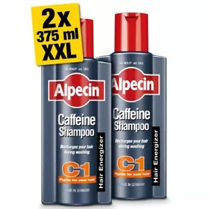 Alpecin Caffeine Shampoo C1 XXL 2x 375ml Natural Hair Growth Shampoo for Men - Picture 1 of 7