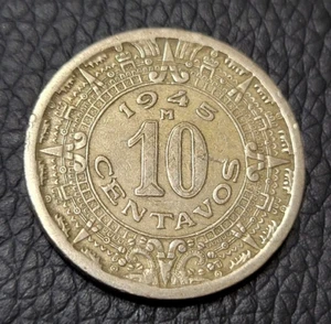 1945 Mexico 10 Centavos Coin - Picture 1 of 2