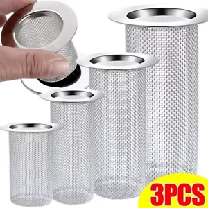 3 Pezzi filtro per doccia lavandino capelli peli bagno retina in acciaio scarico - Foto 1 di 12