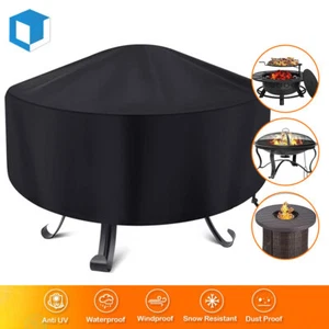 30 inch Patio Round Fire Pit Cover Waterproof BBQ Gas Grill UV Protector Outdoor - Picture 1 of 8