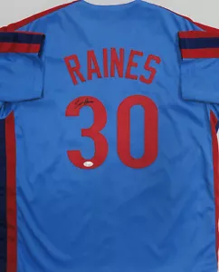 Expos Hall of Famer TIM RAINES Signed Custom Replica Montreal Jersey AUTO - JSA - Picture 1 of 3