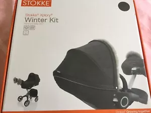 STOKKE XPLORY ANTHRACITE BLACK WINTER KIT,HOOD FUR MISSING,EX DISPLAY FREE POST - Picture 1 of 8