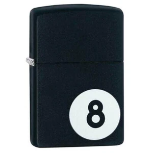 Zippo Windproof Lighter Billiards 8-Ball Print Black Matte (28432) - Picture 1 of 2