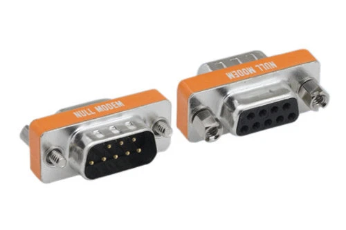 Mini NULL Modem DB9 9 Pin Male Female M/M M/F F/F Serial Adapter Gender Changer - Image 1 of 1