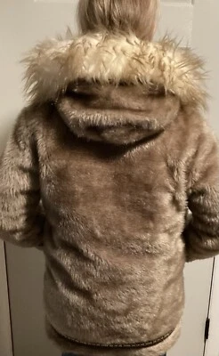 ❄️Chaqueta con Capucha Rellena de Plumón de Ganso Hansa-Branta PARKA Piel Marrón Mujer Pequeña CÁLIDA Foto 1 de 4