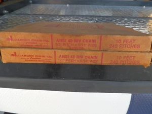 Diamant Einzelrollenkette ANSI Nummer # 40 1/2 x 5/16 breit 10 Fuß x 2 = 20 Fuß - Bild 1 von 2