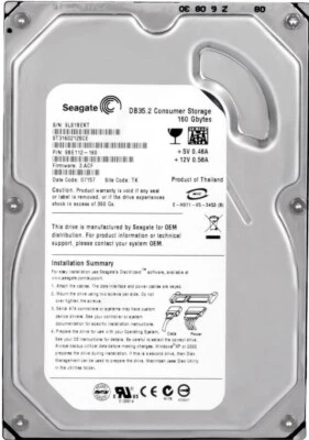Disk Seagate DB35.2 ST3160212SCE 160GB 7200U/Min 2MB SATA II 3.5 " Pollici - Immagine 1 di 3